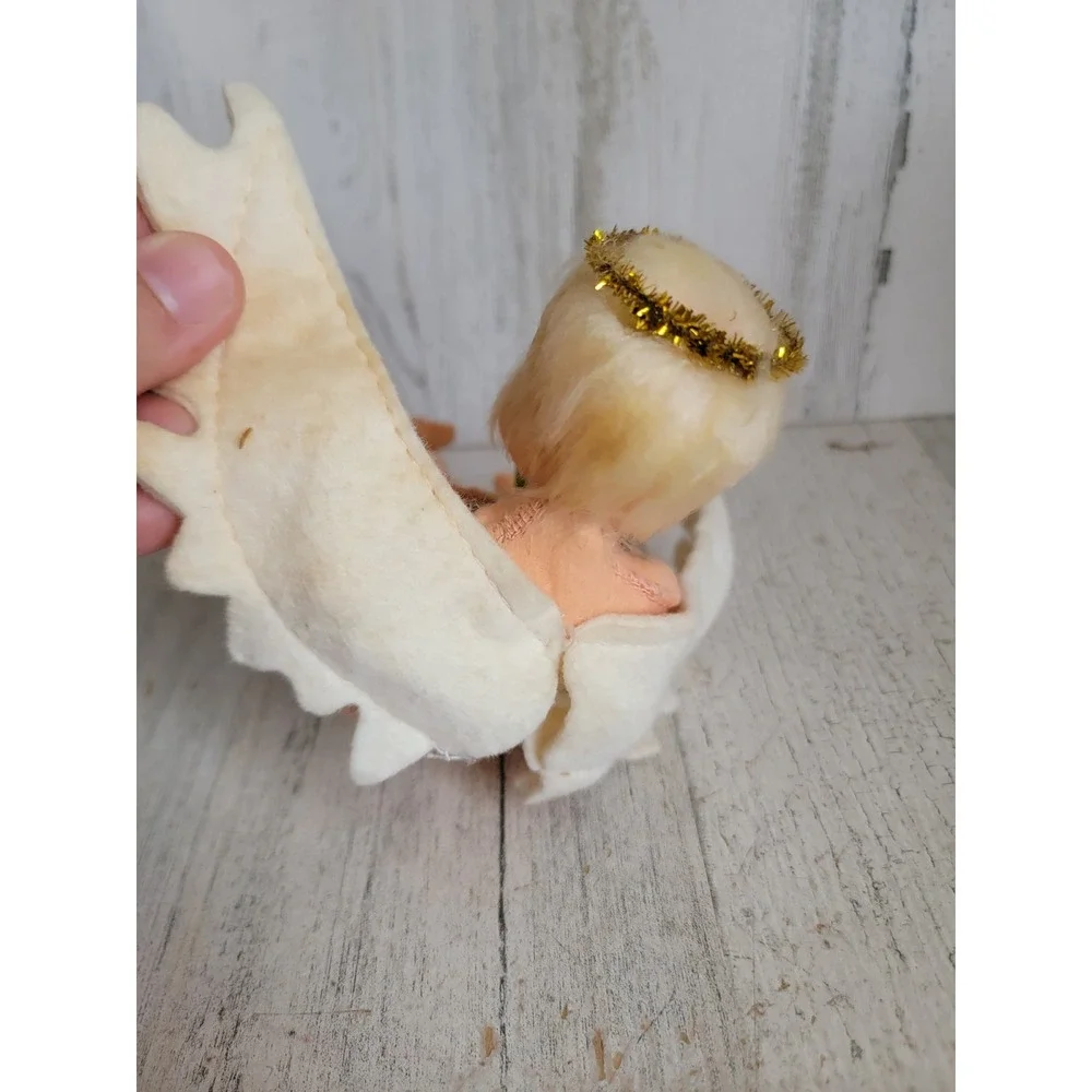 Annalee baby angel halo Mistletoe vintage Xmas mobility doll home decor